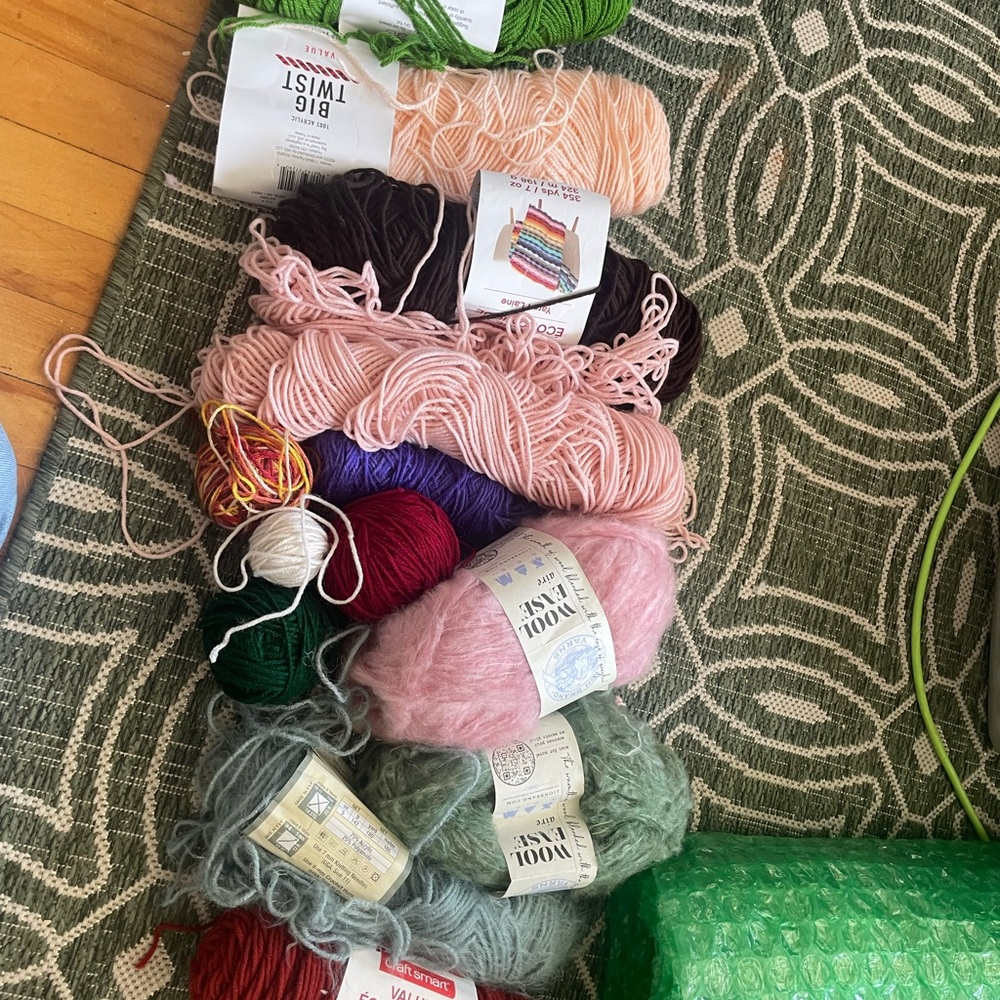 Assorted Pink and Mixed-Color Yarn Bundle - Multi-Color